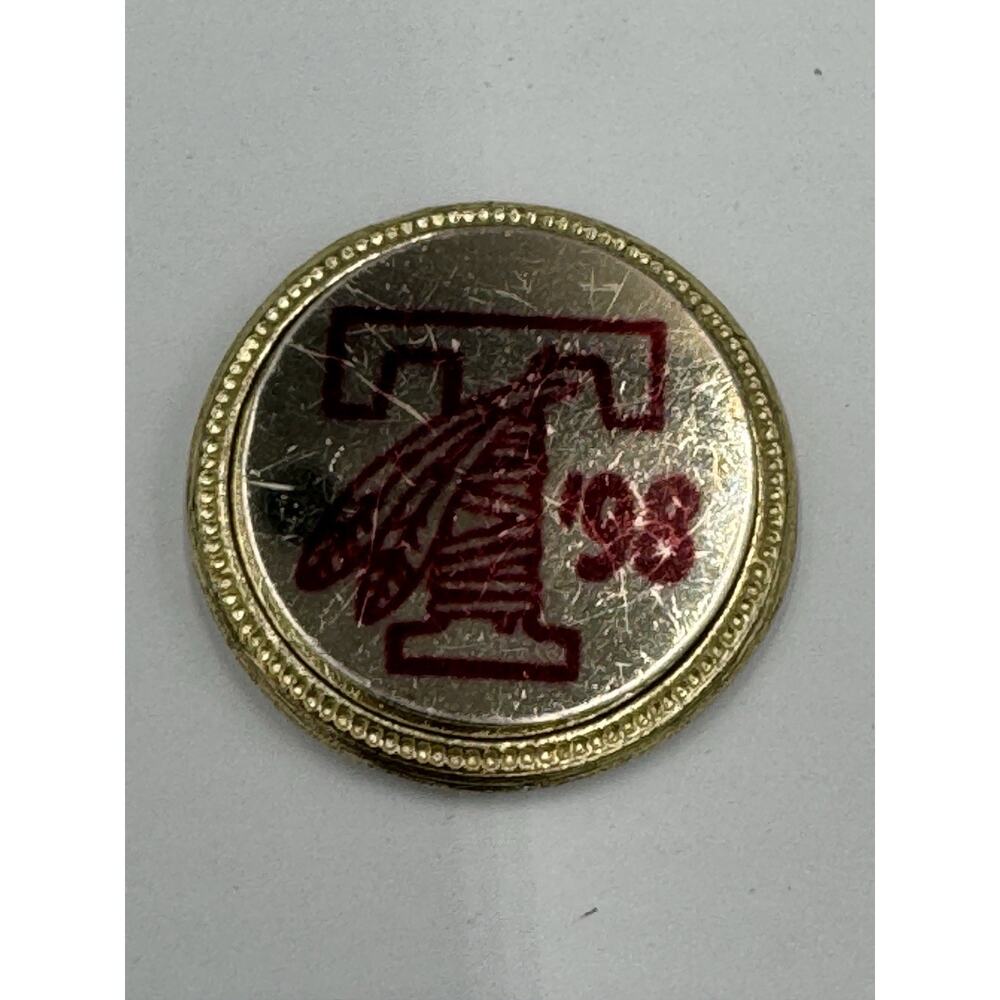 Vintage 1998 Circular Lapel Pin With Letter T